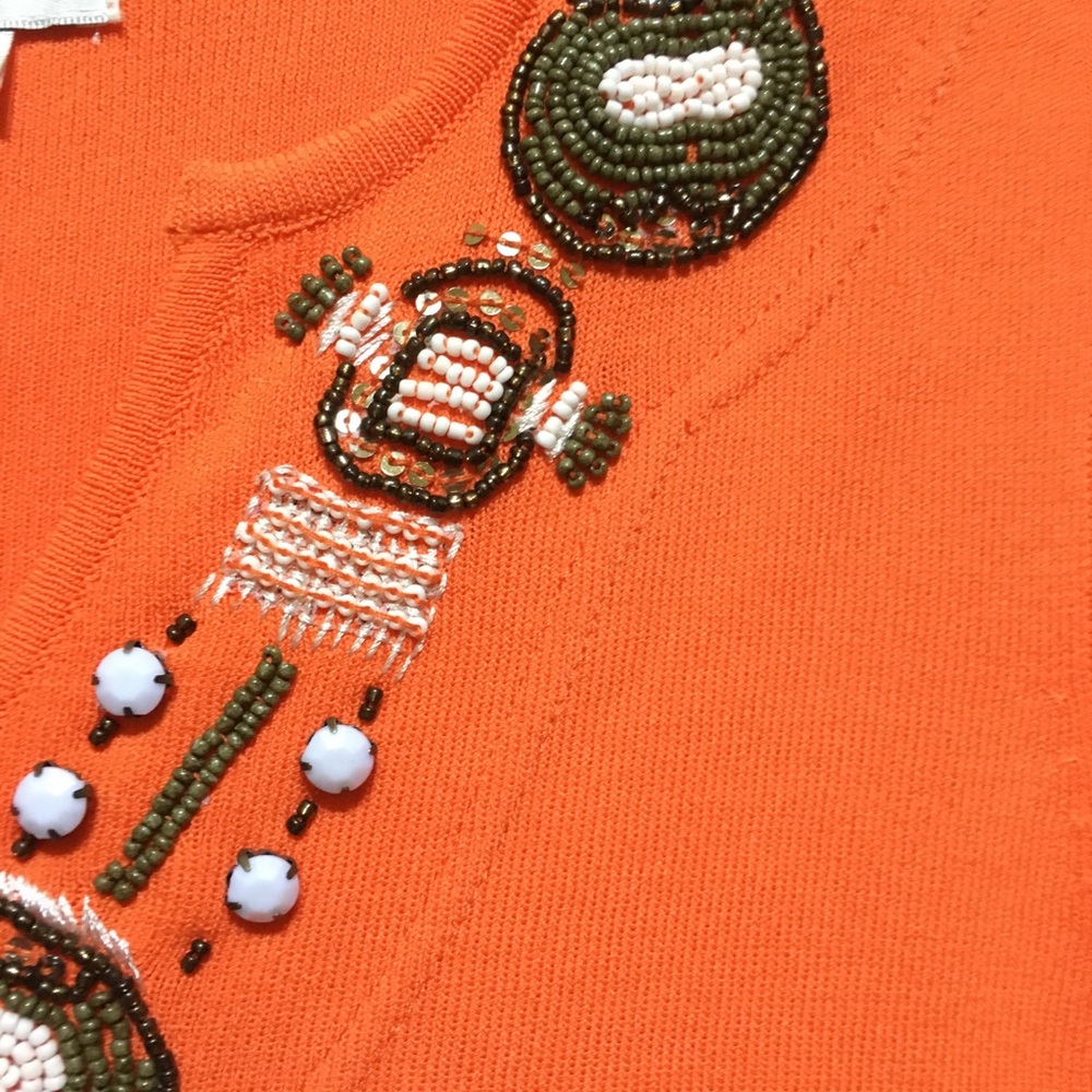 JOSEPH A. BEADED & JEWELED NECKLINE KNIT TOP - Picture 7 of 8